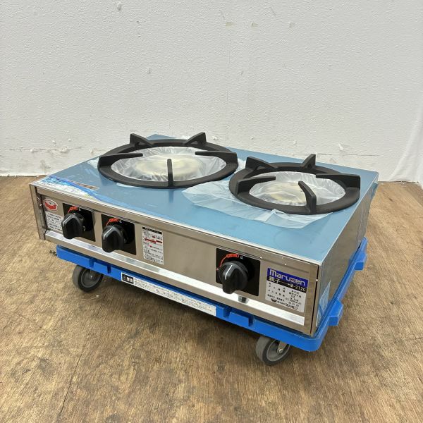 美品】MARUZEN/マルゼン 2口コンロ 都市ガス M-212C マルゼン