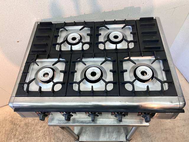 2018年 マルゼン卓上5口ガスコンロ 1200x600x200 都市ガス マルゼン